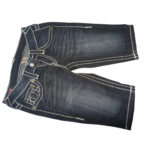 True Religion Joey Blue Denim capris Size 28 - Picture 2 of 16